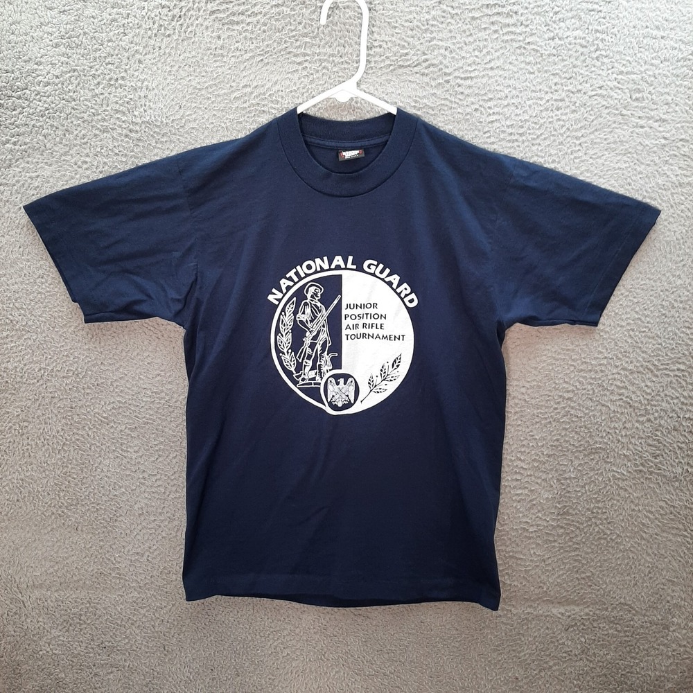 Vintage Screen Stars Best Shirt Adult Large Blue Single Stitch National Guard‎